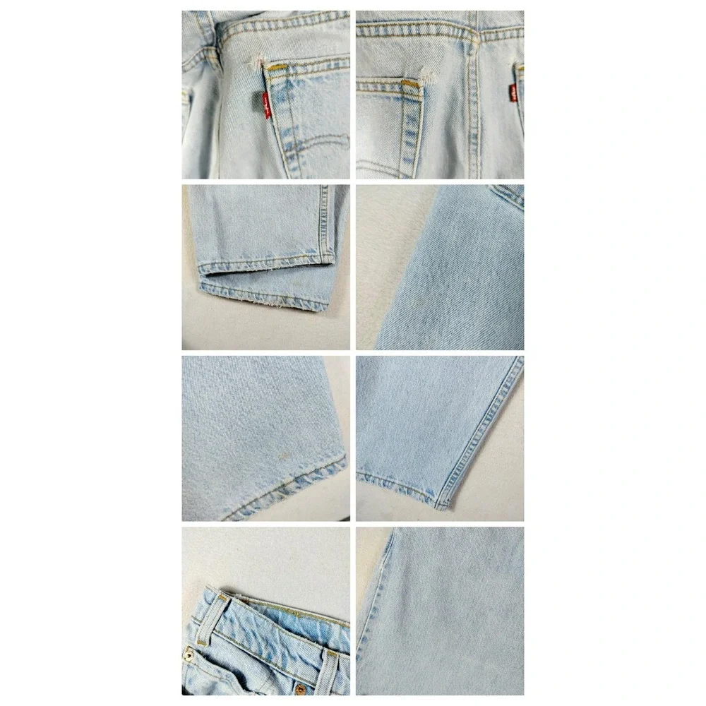 Vintage Levis 505 Jeans‎ Mens 40x30 Light Wash Blue Straight Leg USA Denim